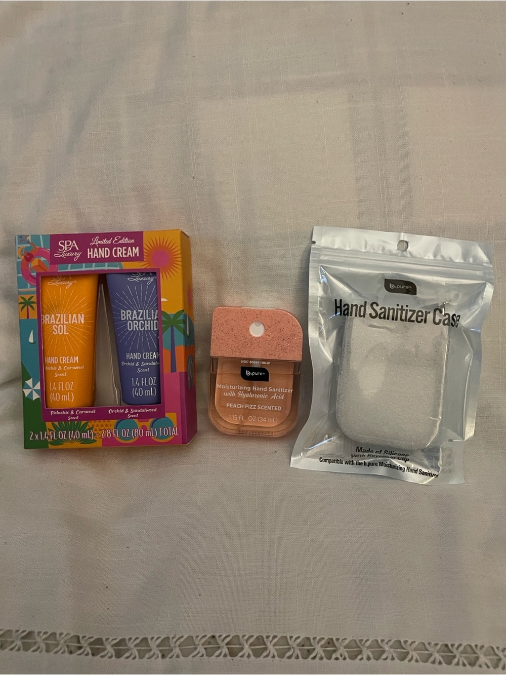 Brazilian Sol & Brazilian Orchid Hand Cream Duo-Peach Scented & Case